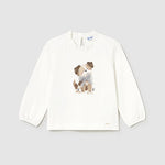 Mayoral Puppy Print Baby Girls Long Sleeve T-Shirt | Casa Childrenswear