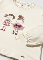 Mayoral Pink Friends Baby Girls Long Sleeve T-Shirt | Casa Childrenswear