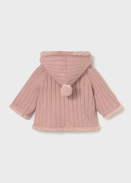 Mayoral Peach Knitted Pompm Cardigan | Casa Childrenswear
