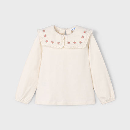 Mayoral Cream Flower Print Blouse | Casa Childrenswear