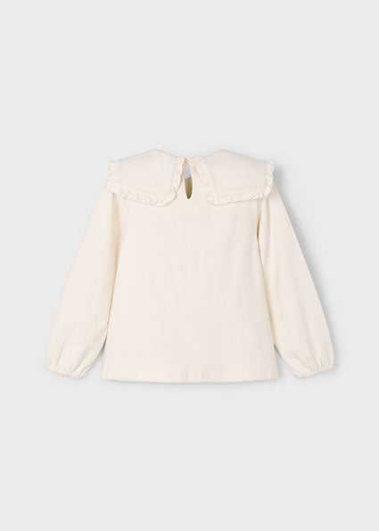 Mayoral Cream Flower Print Blouse | Casa Childrenswear