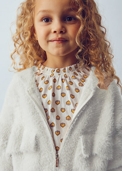 Mayoral Beige Furry Knit Sweater | Casa Childrenswear