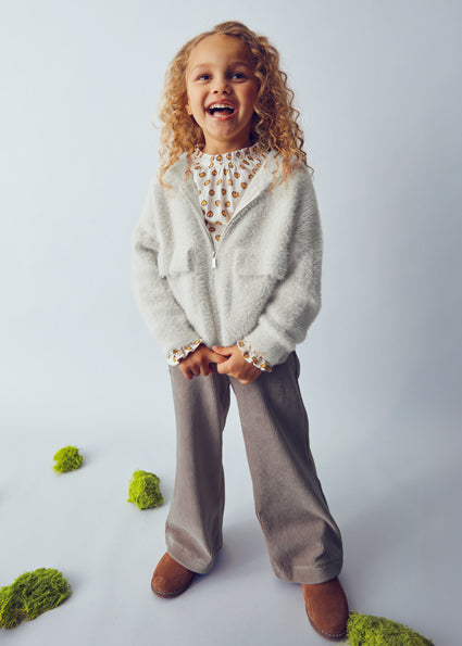 Mayoral Beige Furry Knit Sweater | Casa Childrenswear