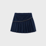 Navy Pleated Knit Skort