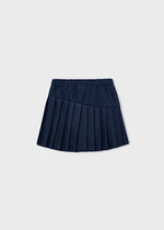 Navy Pleated Knit Skort