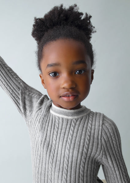 Mayoral Grey Knitted Dress | Casa Childrenswear