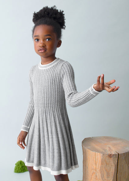 Mayoral Grey Knitted Dress | Casa Childrenswear