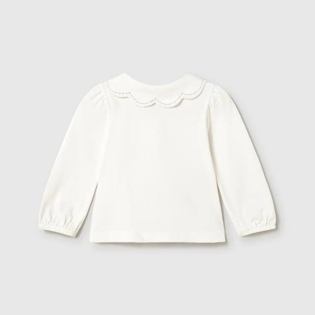 Mayoral White & Pink Trim T-Shirt | Casa Childrenswear