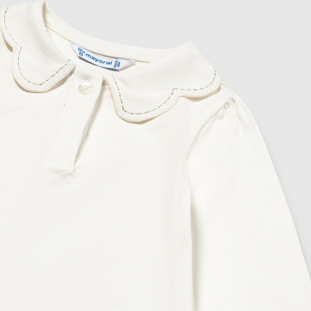 Mayoral White & Pink Trim T-Shirt | Casa Childrenswear