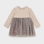 Mayoral Beige Tulle Leopard Dress | Casa Childrenswear