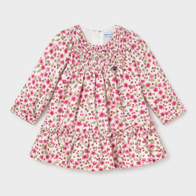 Mayoral Pink Velvet Flower Dress | Casa Childrenswear