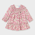 Mayoral Pink Velvet Flower Dress | Casa Childrenswear
