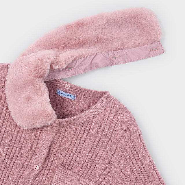 Pink Faux Fur Cardigan