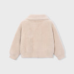 Mayoral Beige Furry Zip Sweater | Casa Childrenswear