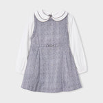 Grey Flower Print Dress