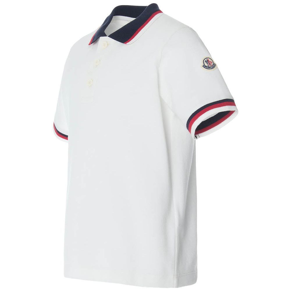 Moncler Enfant Boys White Polo Shirt | Casa Childrenswear