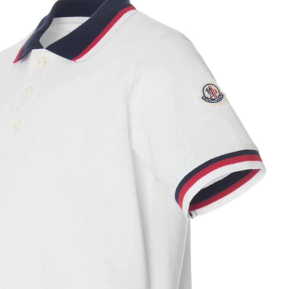 Moncler Enfant Boys White Polo Shirt | Casa Childrenswear