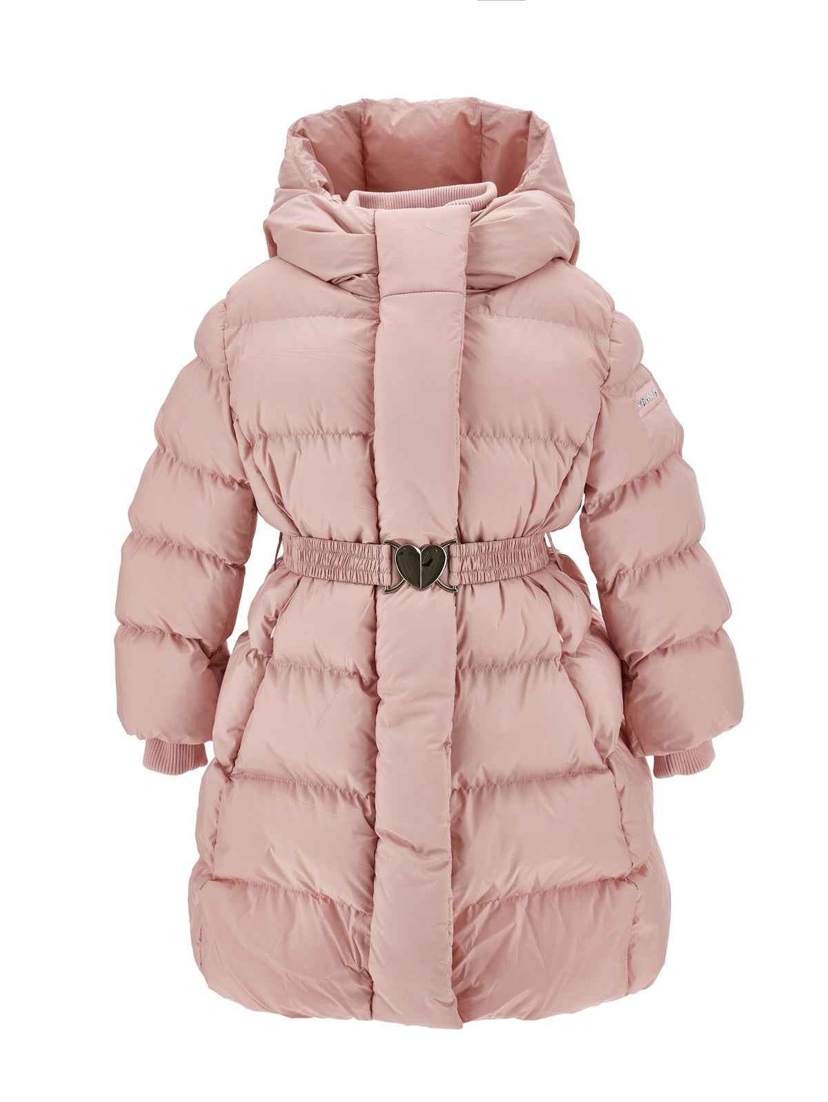 Girls Pink Long Jacket with Belt