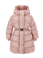 Girls Pink Long Jacket with Belt