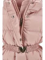 Girls Pink Long Jacket with Belt