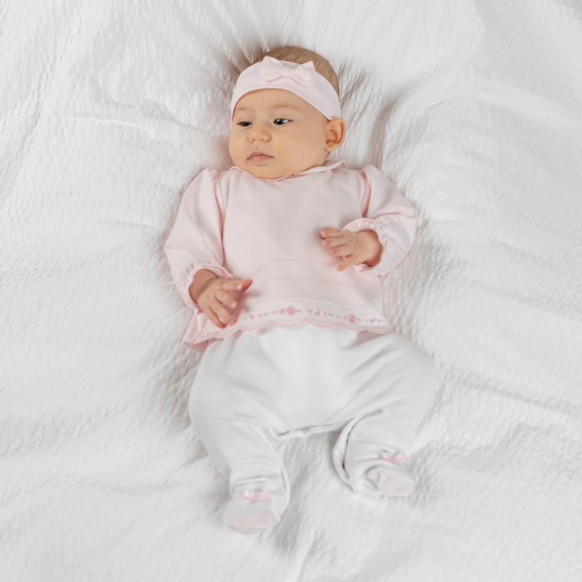 Betty Baby Girls Babygrow & Hairband - Pale Pink