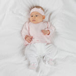 Betty Baby Girls Babygrow & Hairband - Pale Pink