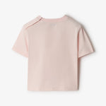 Burberry Baby Girls Pink T-Shirt with Stamp Logo | Casa Childrenswear