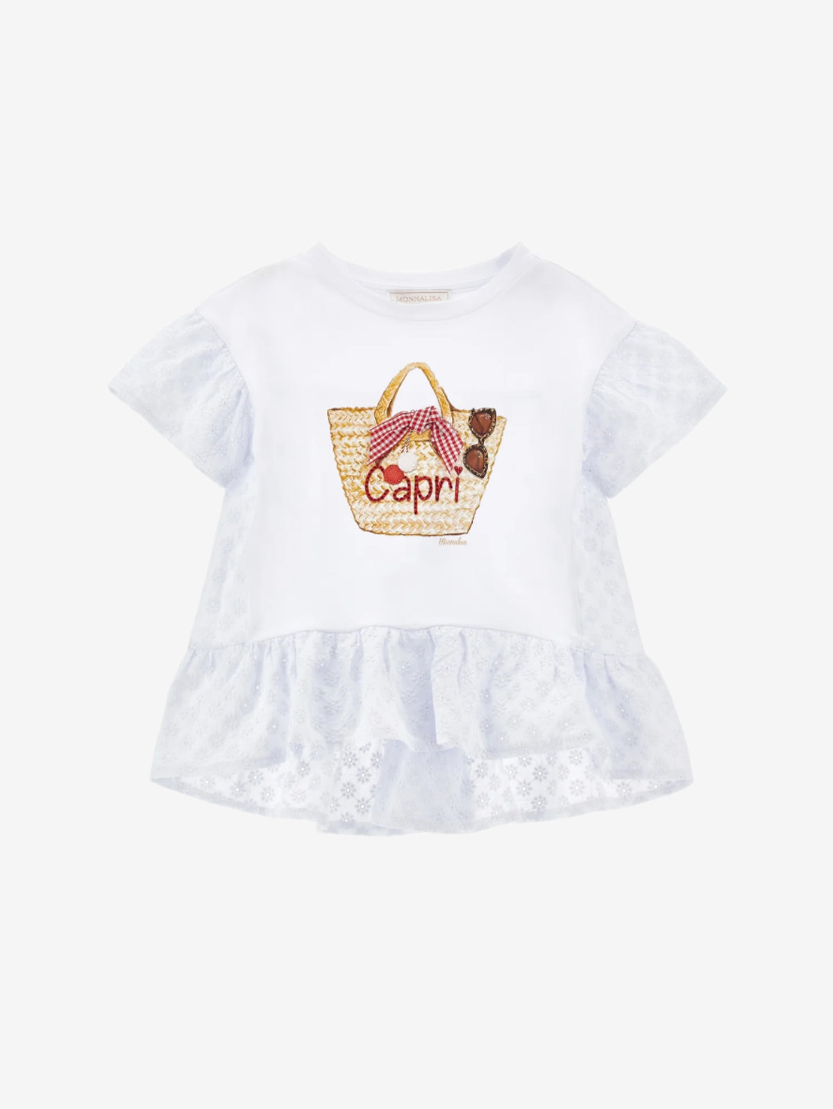 Monnalisa Holiday White Maxi T-Shirt | Casa Childrenswear
