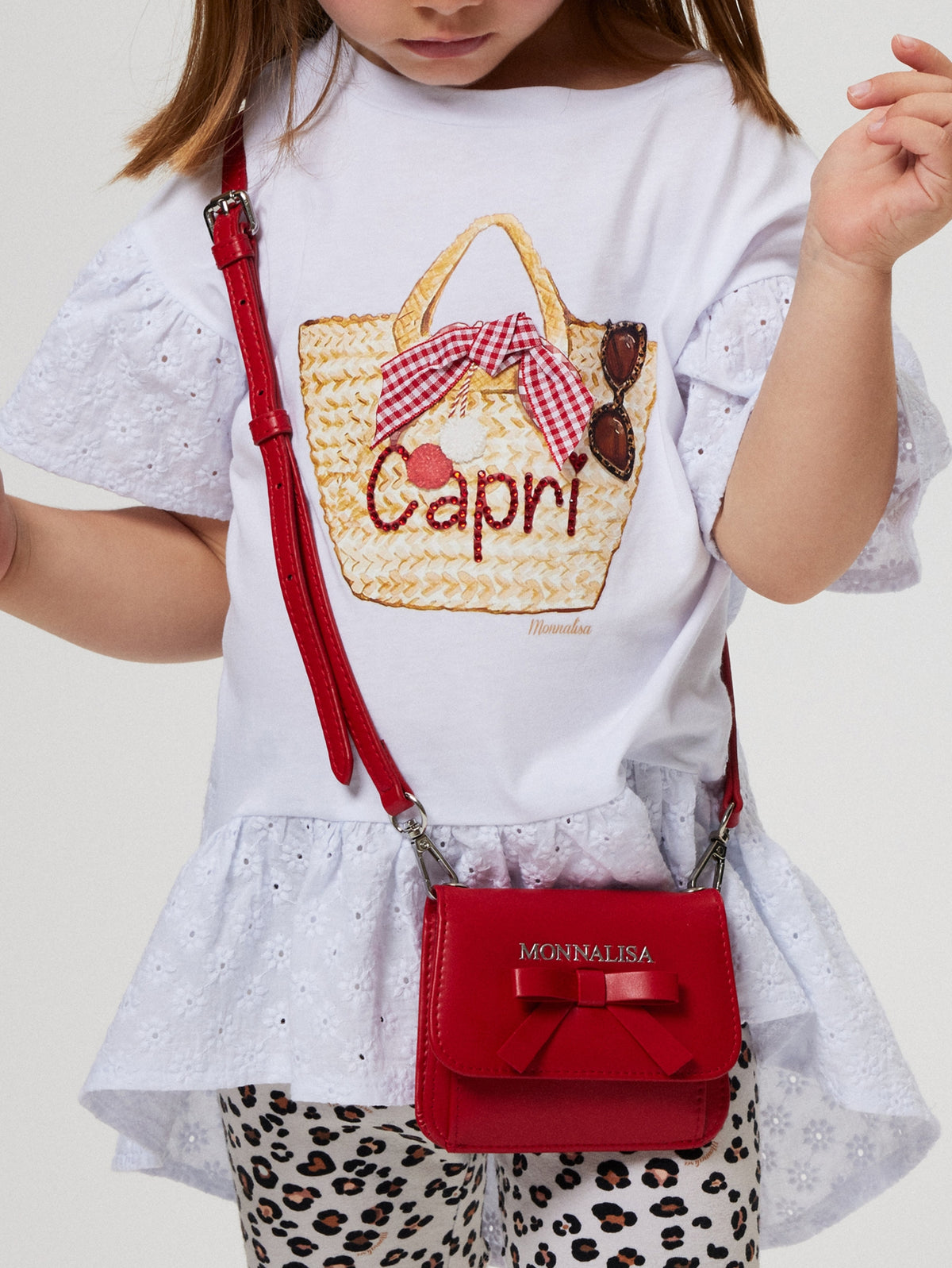 Monnalisa Holiday White Maxi T-Shirt | Casa Childrenswear