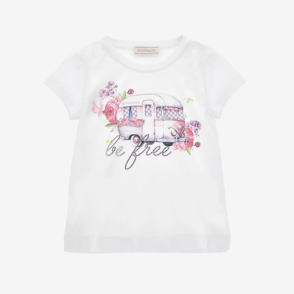 Monnalisa Girls Be Free Print T-Shirt | Casa Childrenswear
