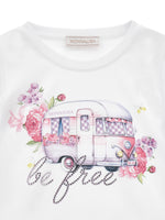 Monnalisa Girls Be Free Print T-Shirt | Casa Childrenswear