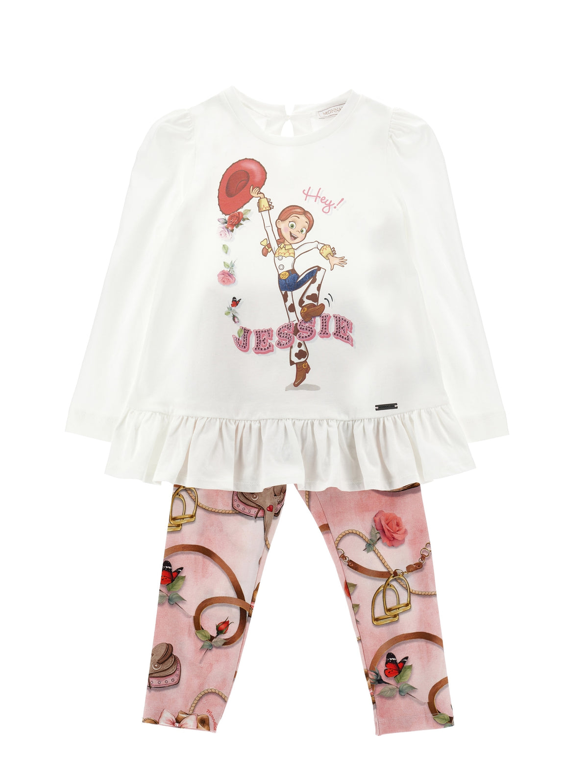 Girls White & Pink Jessie Leggings Set