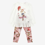 Monnalisa Girls White & Pink Jessie Leggings Set | Casa Childrenswear
