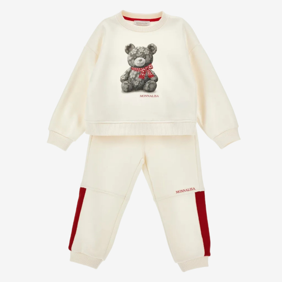 Monnalisa Girls Ivory Bear Tracksuit | Casa Childrenswear