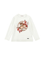 Girls White Jessie & Bullseye Top