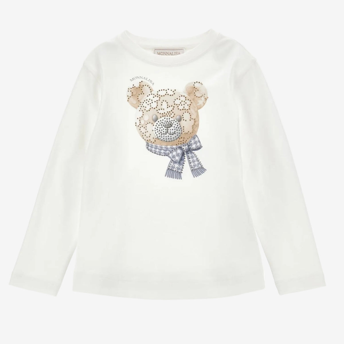 Monnalisa Girls White Bear Top | Casa Childrenswear