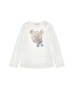 Girls White Bear Top