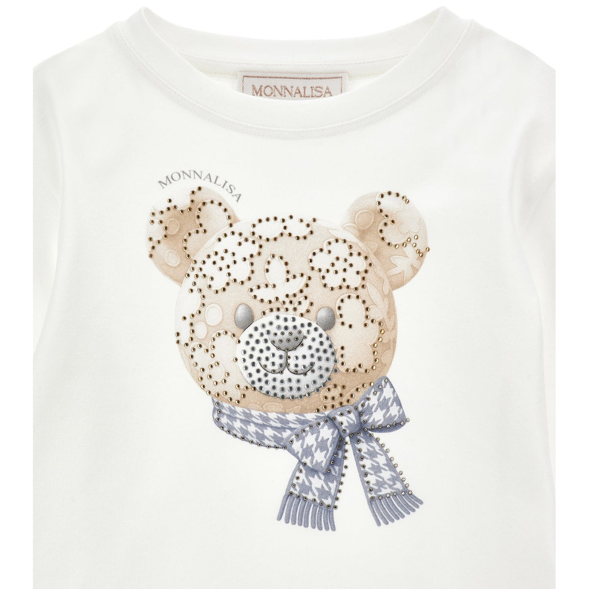 Monnalisa Girls White Bear Top | Casa Childrenswear