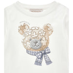 Monnalisa Girls White Bear Top | Casa Childrenswear