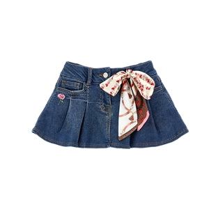 Girls Denim Skirt with Bow