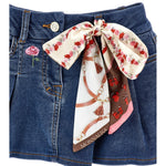 Monnalisa Girls Denim Skirt with Bow | Casa Childrenswear