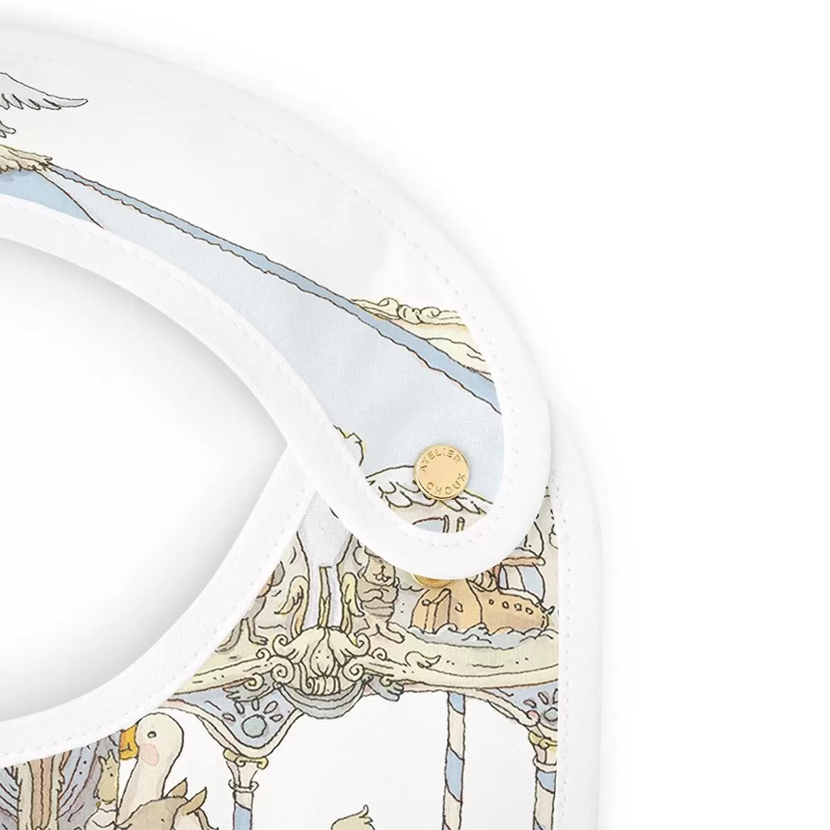 Atelier Choux Satin Bib - Carousel Blue | Casa Childrenswear