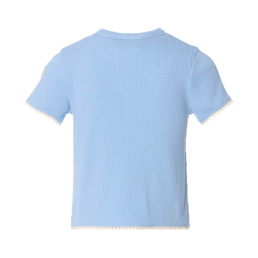 Moncler Enfant Girls Blue T-Shirt | Casa Childrenswear