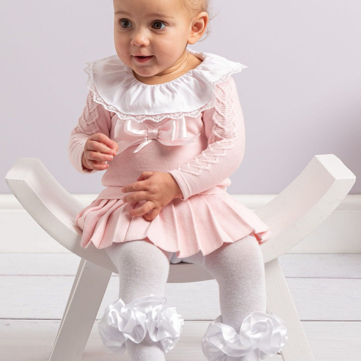 Caramelo Baby Girl Pink Pleated Dress | Casa Childrenswear