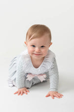 Caramelo Baby Girl Sky Pleated Dress | Casa Childrenswear