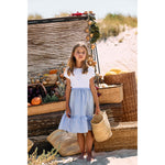 Patachou Girl White and Blue Dress | Casa Childrenswear
