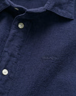 Gant Cotton Linen Short-Sleeve Shirt Navy | Casa Childrenswear
