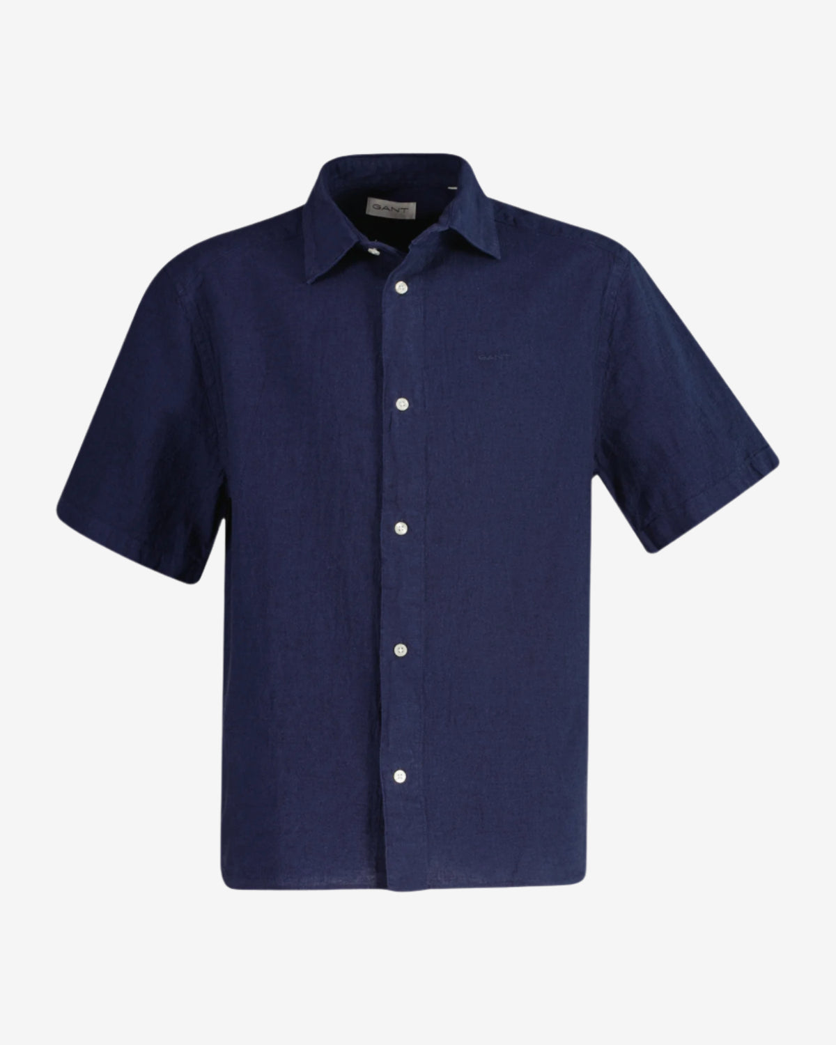 Gant Cotton Linen Short-Sleeve Shirt Navy | Casa Childrenswear