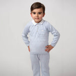Caramelo Baby Boy Blue Diamond Knitted Two Piece | Casa Childrenswear