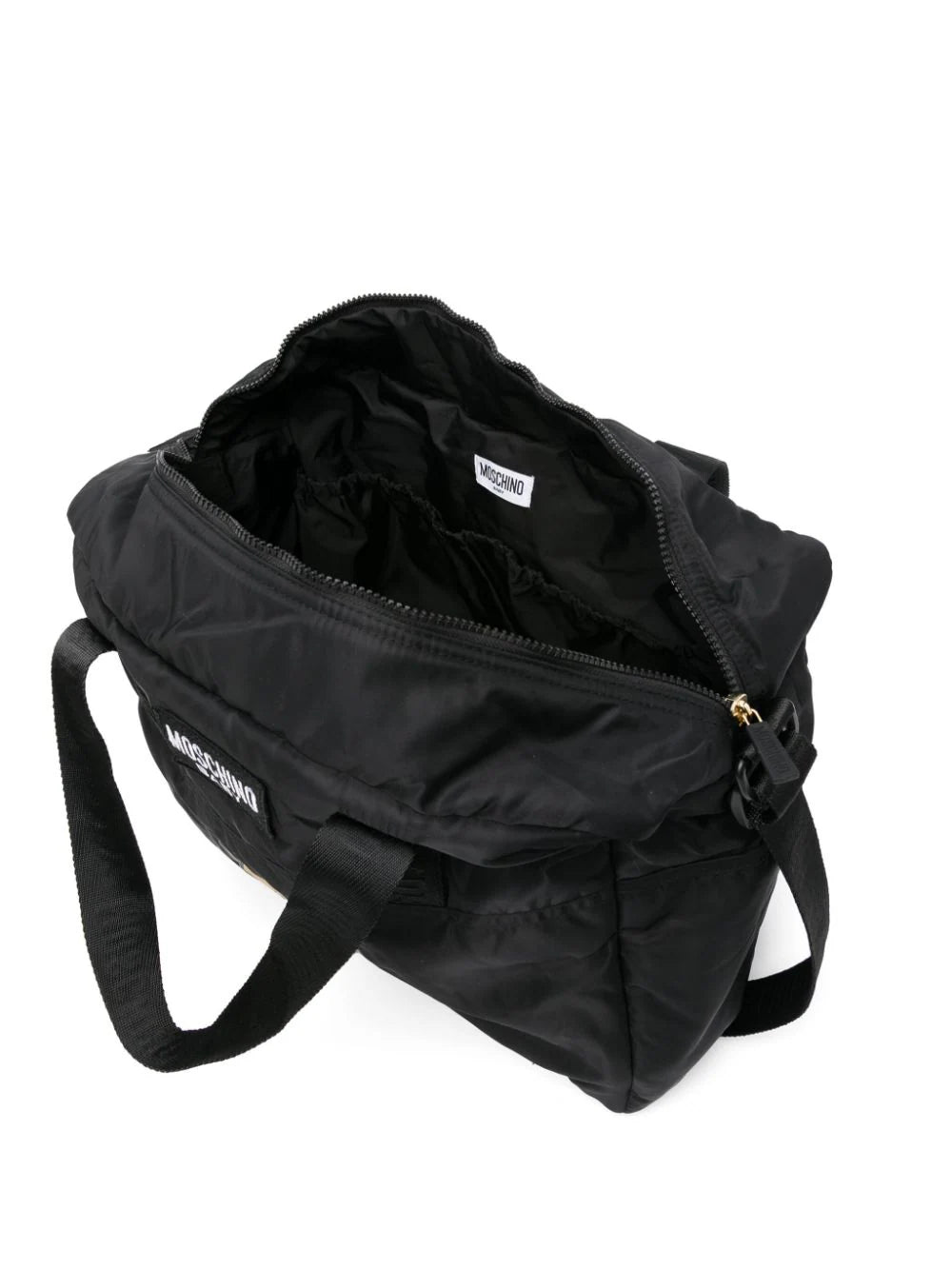 Moschino Baby Black Teddy Logo Changing Bag | Casa Childrenswear